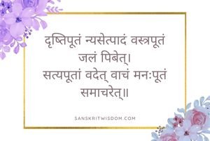 दृष्तिपूतं न्यसेत्पादं वस्त्रपूतं जलं पिबेत् Sanskrit Proverb or Subhashita on Wisdom