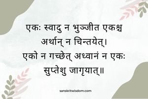 एकः स्वादु न भुञ्जीत एकश्च अर्थान् न चिन्तयेत् Sanskrit Proverb on Advice