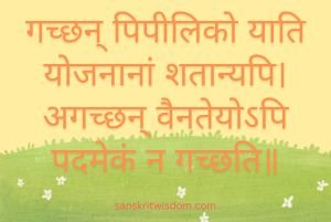 गच्छन् पिपीलिको याति योजनानां शतान्यपि General Sanskrit Proverb